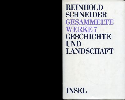 Schneider, Geschichte und Landschaft (Umschlag)