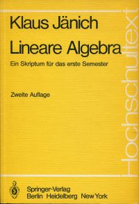 Jänich, Lineare Algebra. (Umschlag)