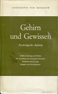 Monakow, Gehirn und Gewissen. (Umschlag)