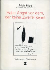 Schlund, "Habe Angst vor dem, der keine Zweifel kennt". (Umschlag)