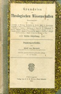 Harnack, Dogmengeschichte. (Umschlag)