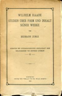 Junge, Wilhelm Raabe. (Umschlag)