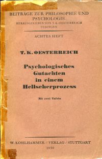 Oesterreich, Psychologisches Gutachten in einem Hellseherprozess. (Umschlag)
