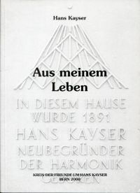 Kayser, Aus meinem Leben. (Umschlag)
