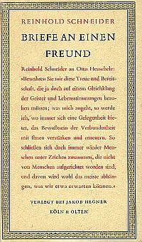Schneider, Briefe an einen Freund. (Umschlag)