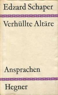 Schaper, Verhüllte Altäre. (Umschlag)