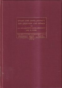 Wilamowitz-Moellendorff, Staat und Gesellschaft der Griechen und Römer. (Umschlag)