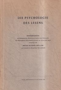 Müller, Die Psychologie des Lesens. (Umschlag)