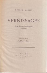 Martin, Vernissages. (Umschlag)