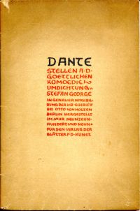 George, Dante. Stellen a.d. Goettlichen Komoedie. (Umschlag)